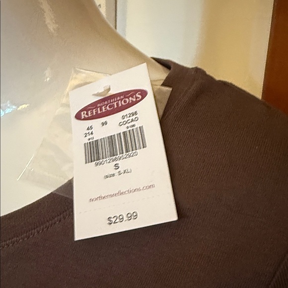 NWT northern reflections size small cotton Brown Button-Front Women's Top - Picture 5 of 6